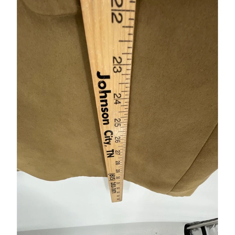 Chaps Mens Blazer 44R Sport Coat Tan Faux‎ Suede Two Button Classic